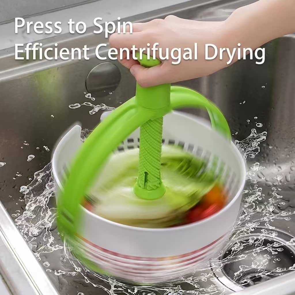 2-in-1 Fruit & Vegetable Spinner – Salad Dryer & Drainer Basket with Lid