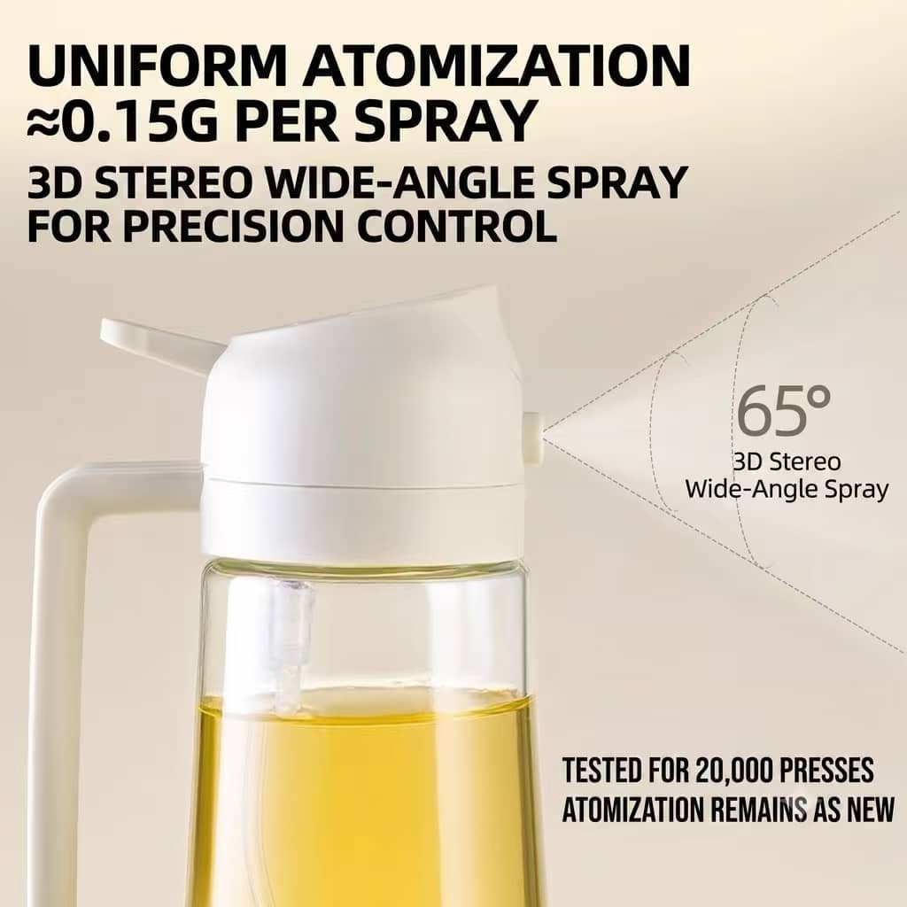 2-in-1 Oil Sprayer & Dispenser – Olive Oil Mister & Vinegar Bottle for Cooking