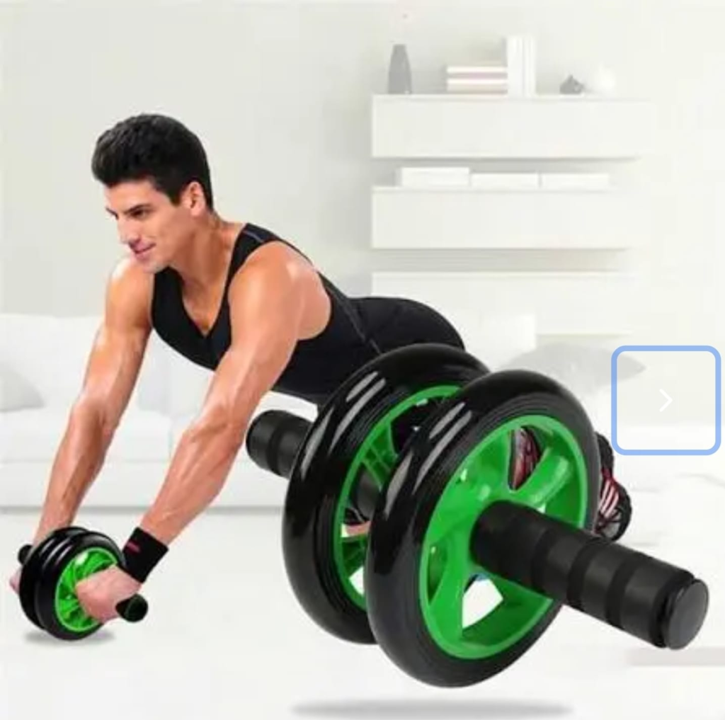 Ab Roller Wheel with Large Knee Mat – Core Strength Trainer for Home Gym